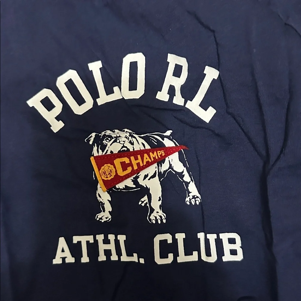 POLO Ralph Lauren Cotton Jersey Tee Navy NWT Size 4 - Picture 2 of 3